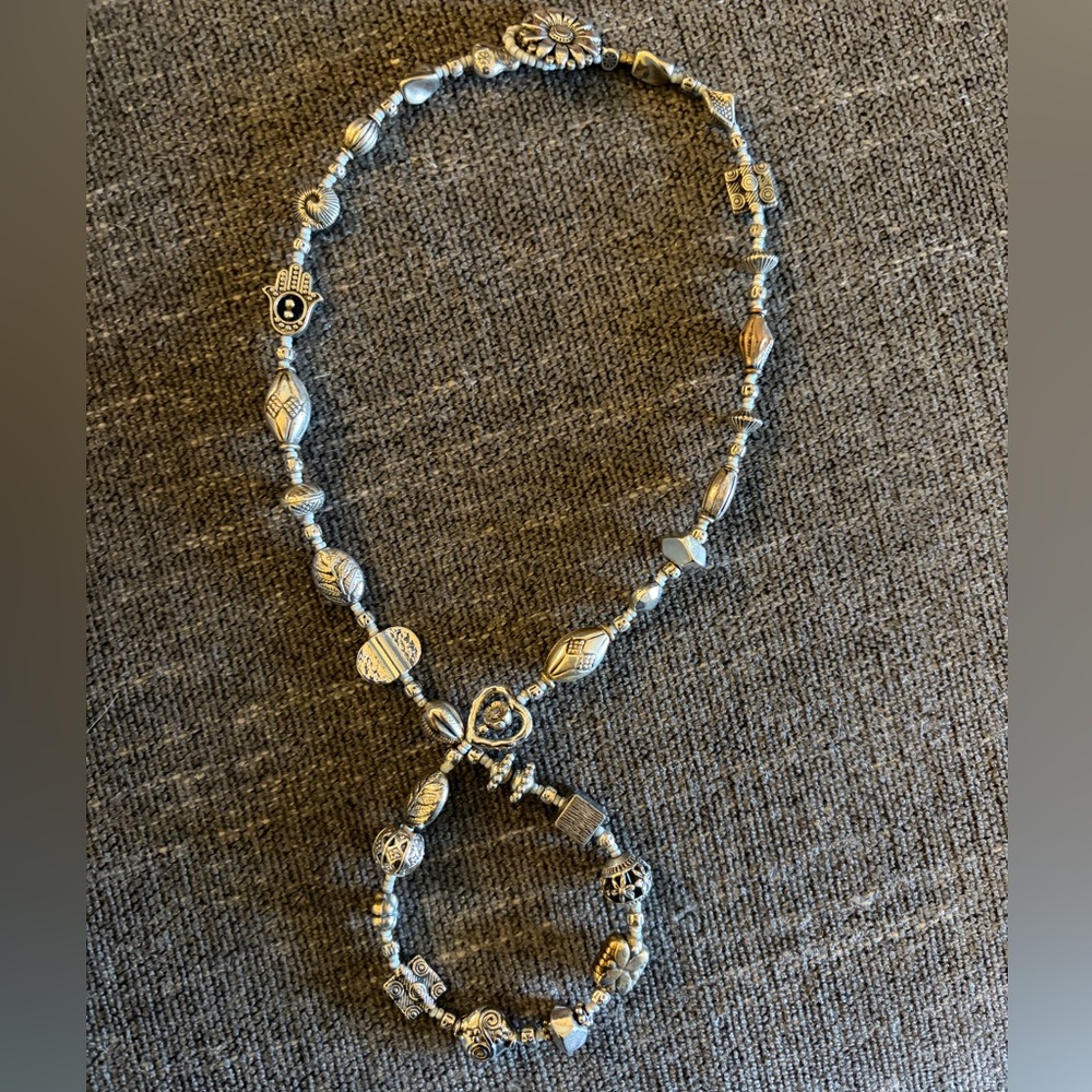 Silver bead necklace